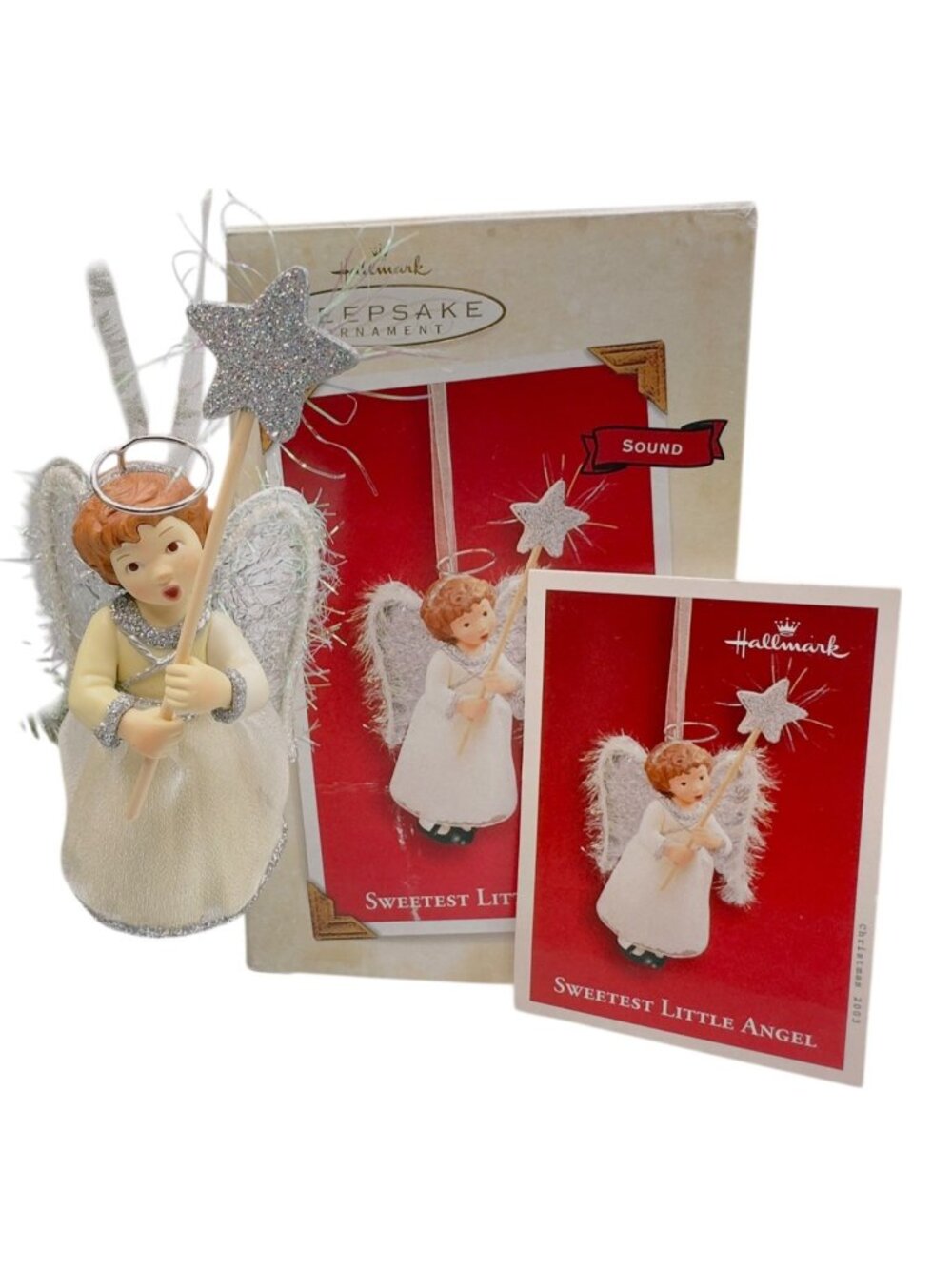 Hallmark Keepsake Sweetest Little Angel 2003 Sound Ornament QLX7574 Vintage
